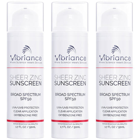 Vibriance Sheer Zinc Sunscreen Discount 3 pack BOGO